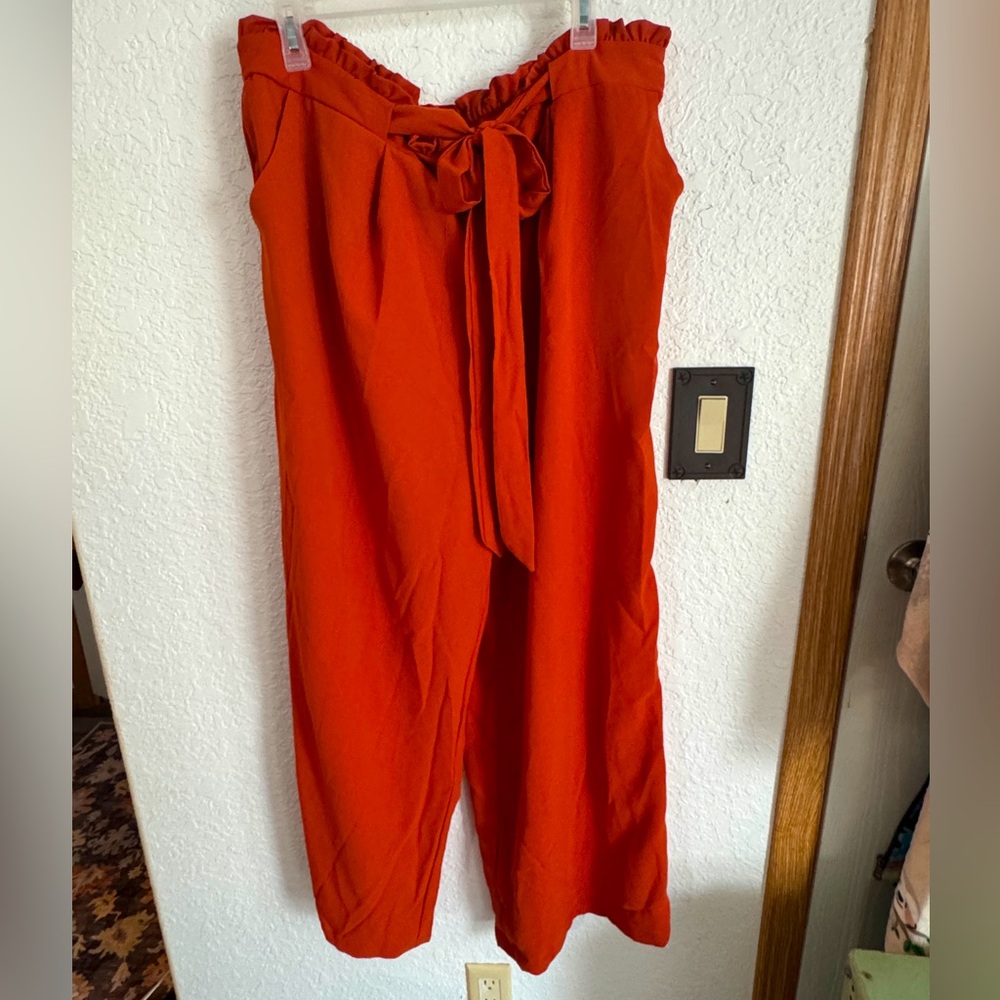Elegant Orange Wide Leg Pants